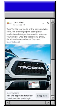 toyota tacoma facebook ad