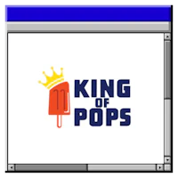 the king of pops logo on a computer screen