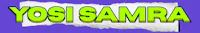 the word yosi samra on a purple background