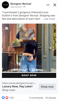 louis vuitton facebook ad