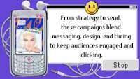 a cell phone with the text from strategy to send these campaigns blend messaging and design to keep audience engaged and