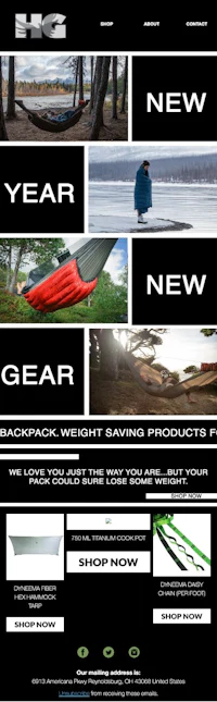 hg new year gear website design