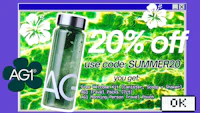 a water bottle with the words 20 % off use code summer20